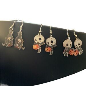 cute skeleton earrings set